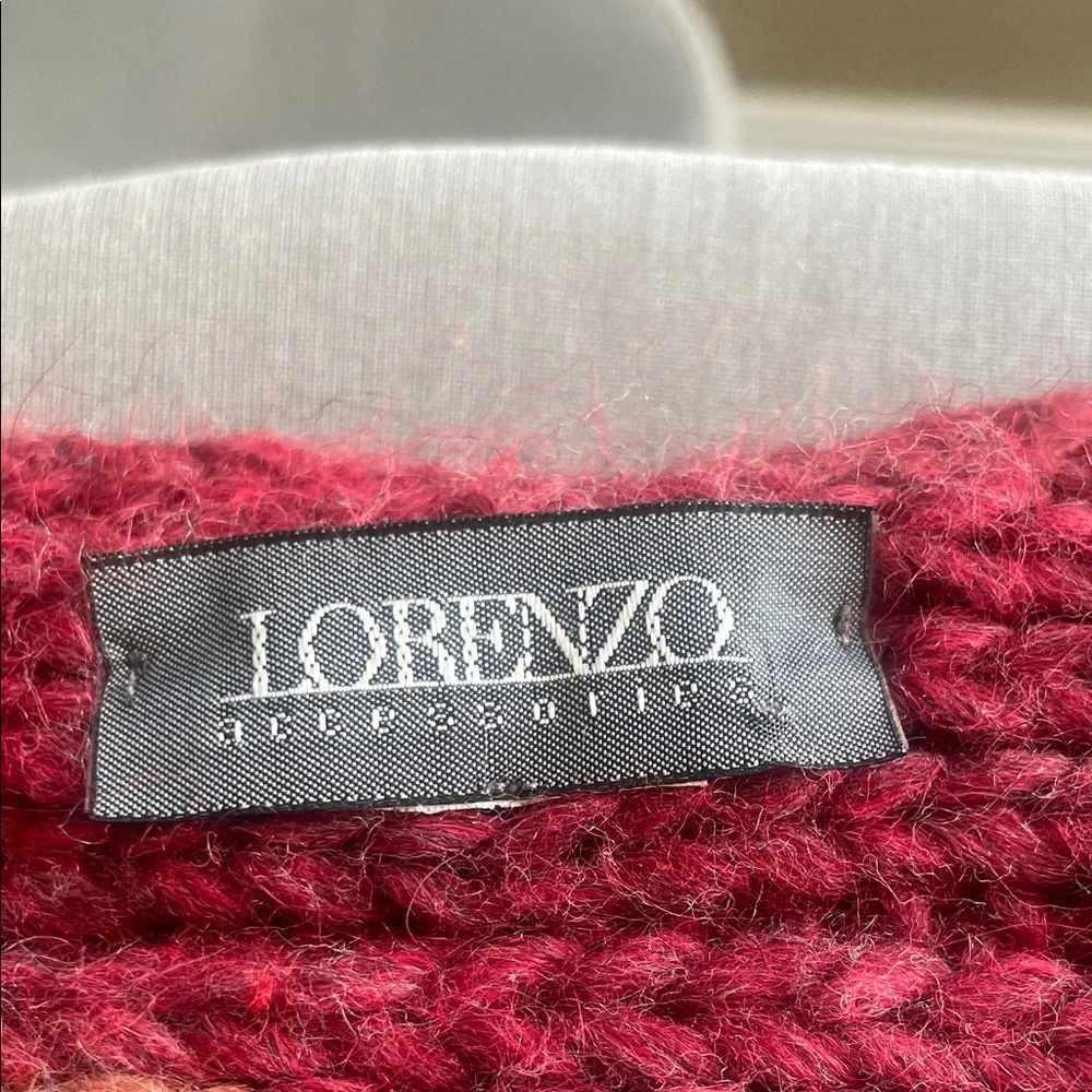 LORENZO Red and Orange Knit Scarf